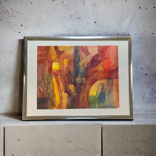 Igor Leontiev - Abstraktes Aquarell Gemälde - 2000 - gerahmt
