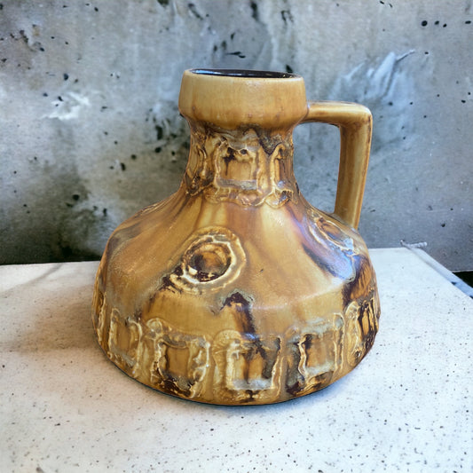 vintage Keramik Vase mit Henkel 70s