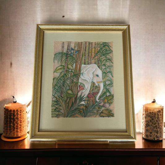 Unknown Artist - Elephant blanc - gerahmt