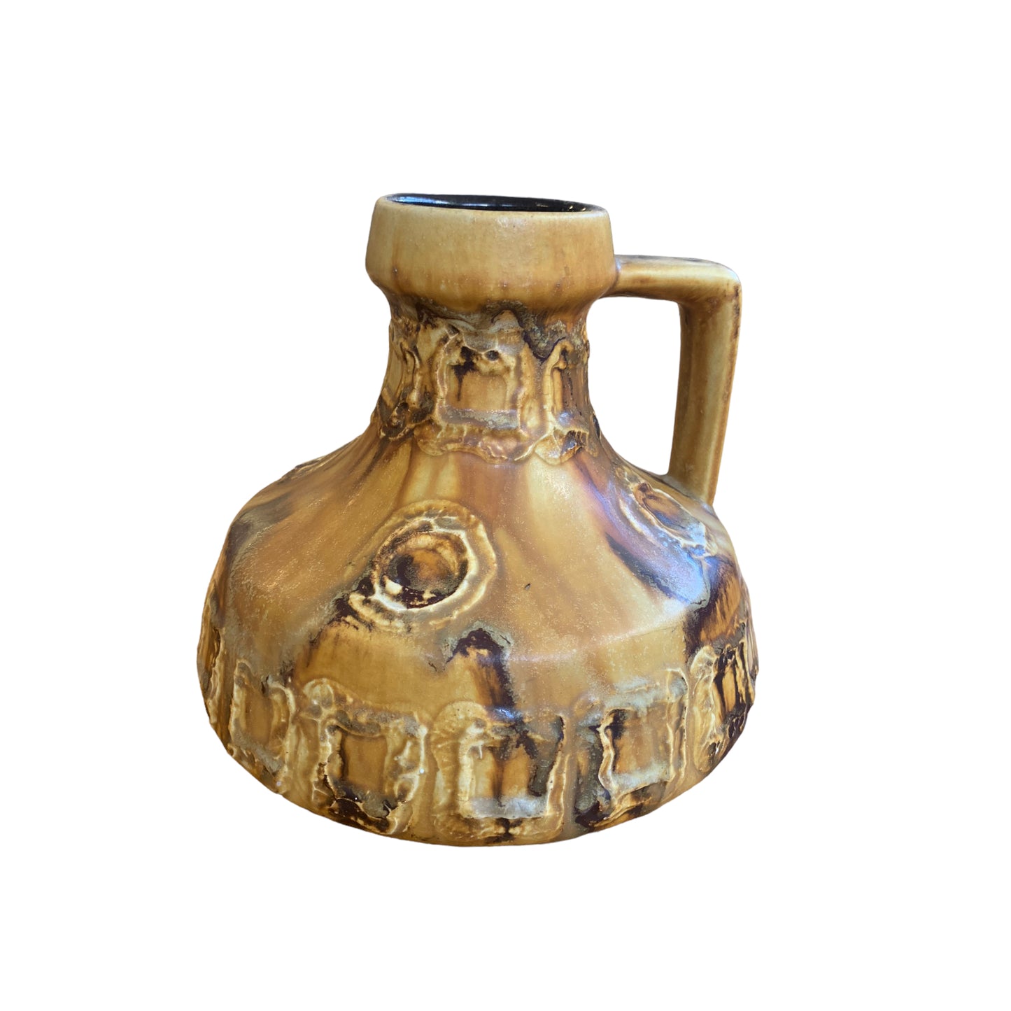 vintage Keramik Vase mit Henkel 70s