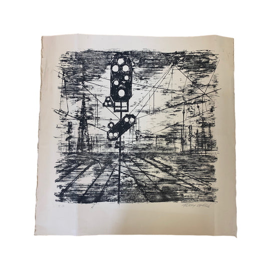 Ferry Ahrle - Signal und Schiene - Lithographie
