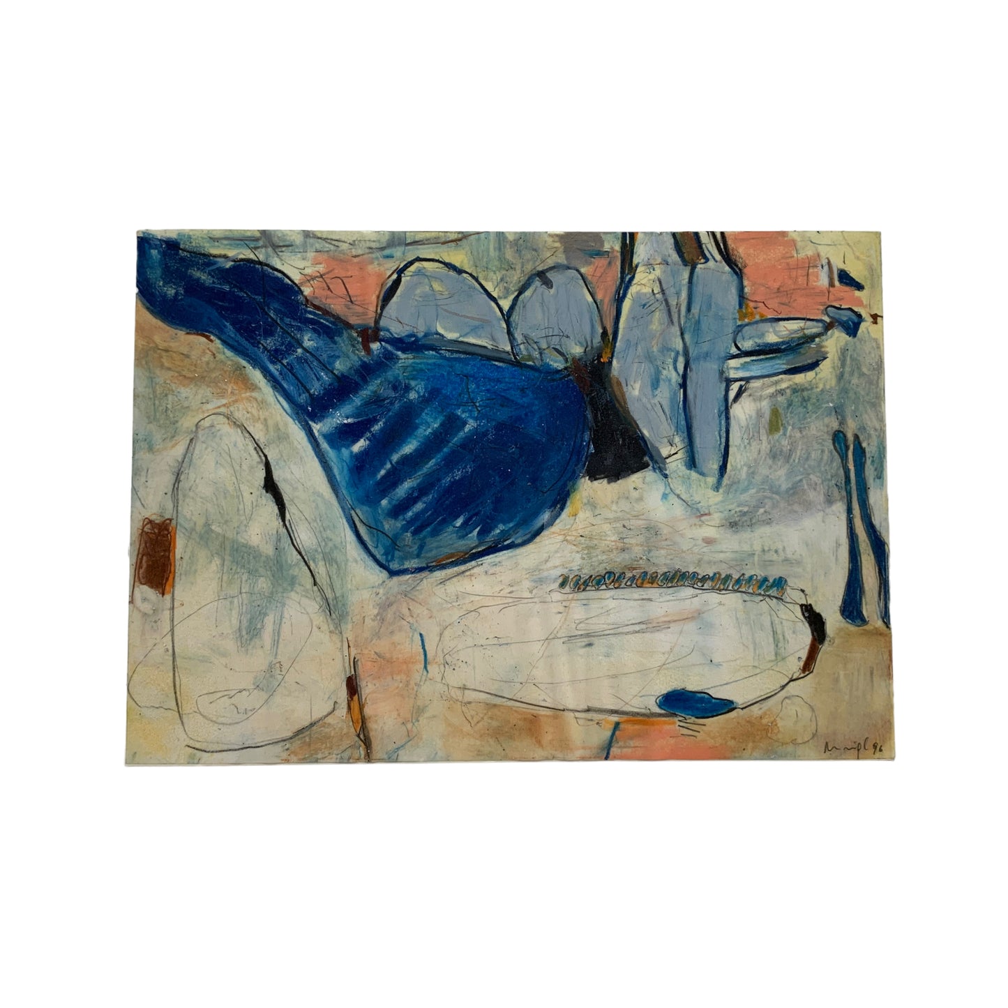 Gerald Nigl - Abstraktes Gemälde - 1996 - mit Rahmen