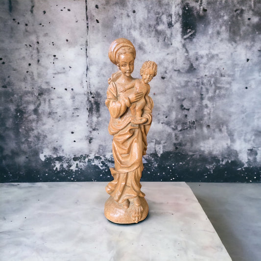 Vintage Mariafigur Madonna Holzfigur Figur