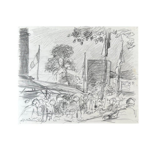 Fritz Köhler - Düsseldorf - Bleistift Zeichnung