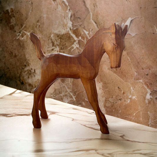 Vintage Holzpferd Holzfigur Deko Figur