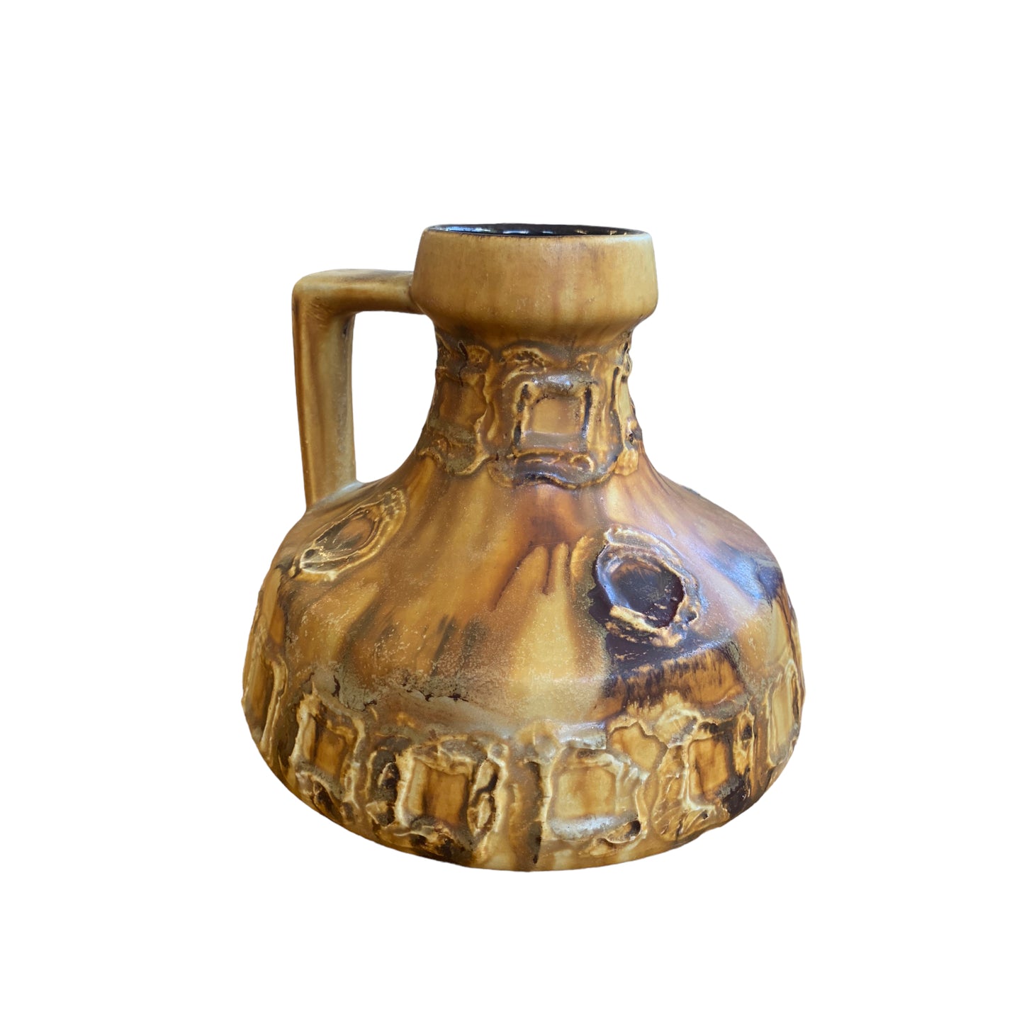vintage Keramik Vase mit Henkel 70s