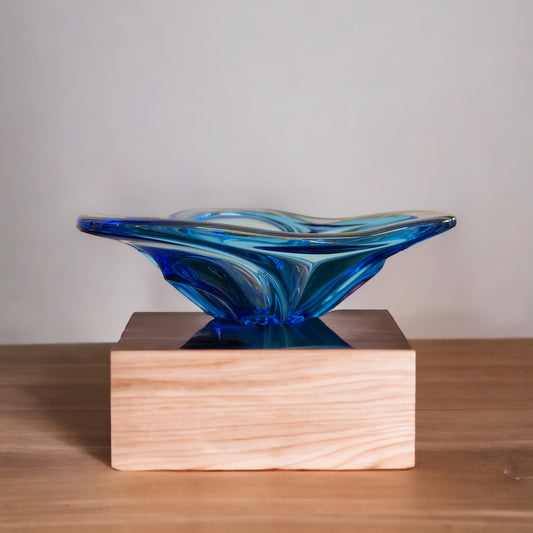 vintage arty blaue Glasschale - Schale